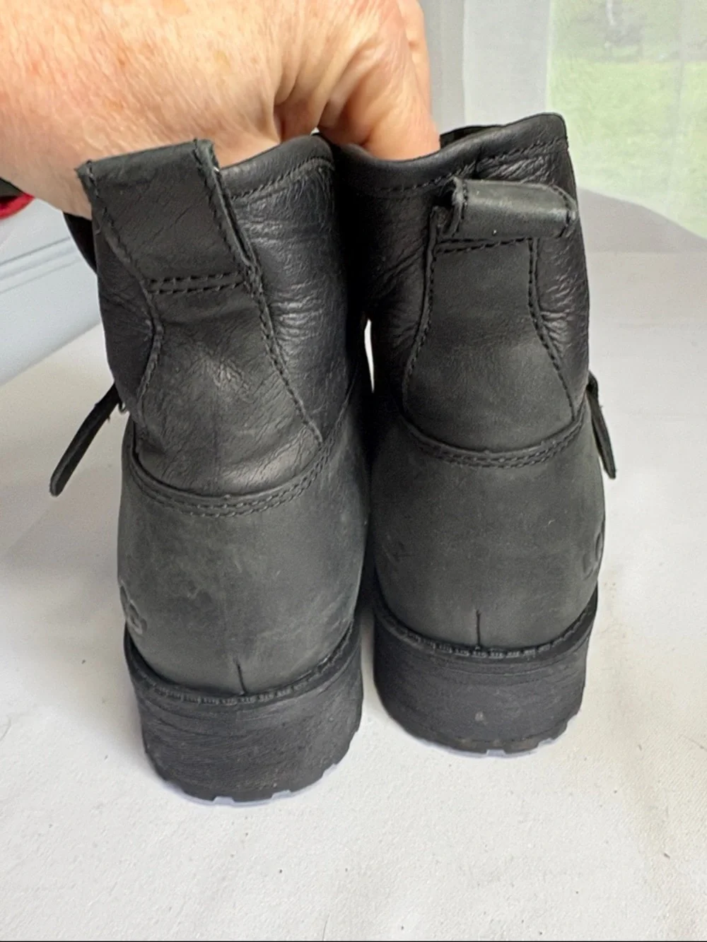 UGG Black Leather Women's Ankle Zip Booties 7